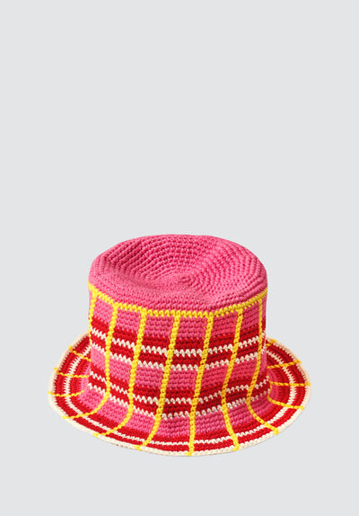 Derby Plaid Crochet Hat