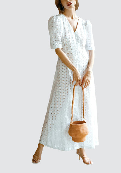 Olympia Embroidered Cotton Dress