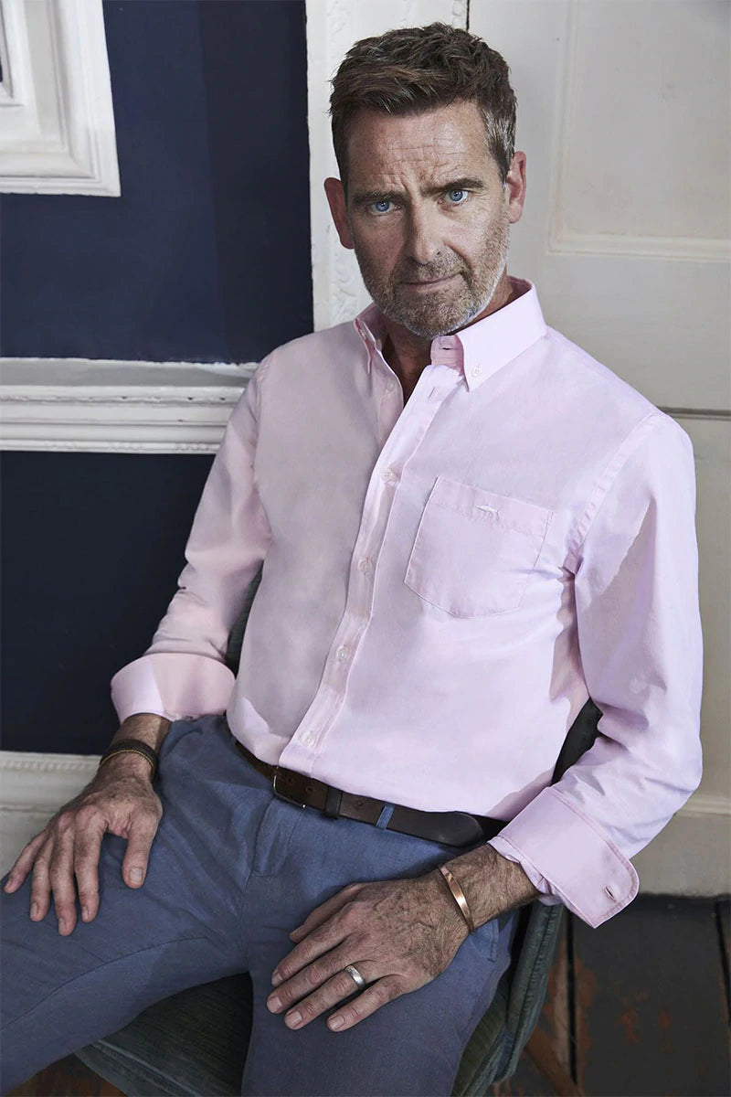 Salmon Pink Cotton Shirt for Men