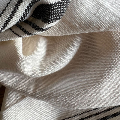 Bergama - Cotton Hand, Hair, Tea Towel & Napkin - Black & Salt