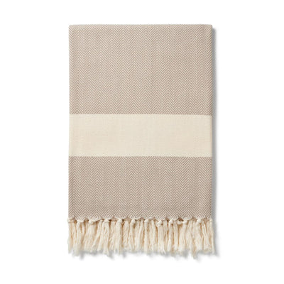 Ferah Herringbone Organic Cotton Blankets