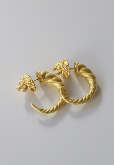 Lion Earrings In Gold