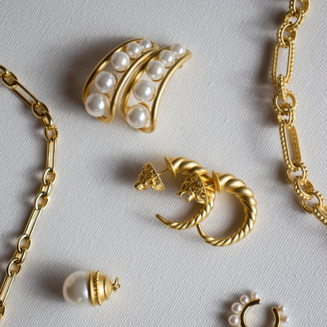 Pearl Earrings In Gold