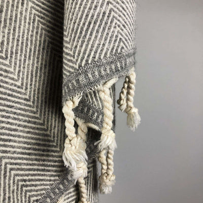 Sema Herringbone Cotton & Wool Blend Blanket